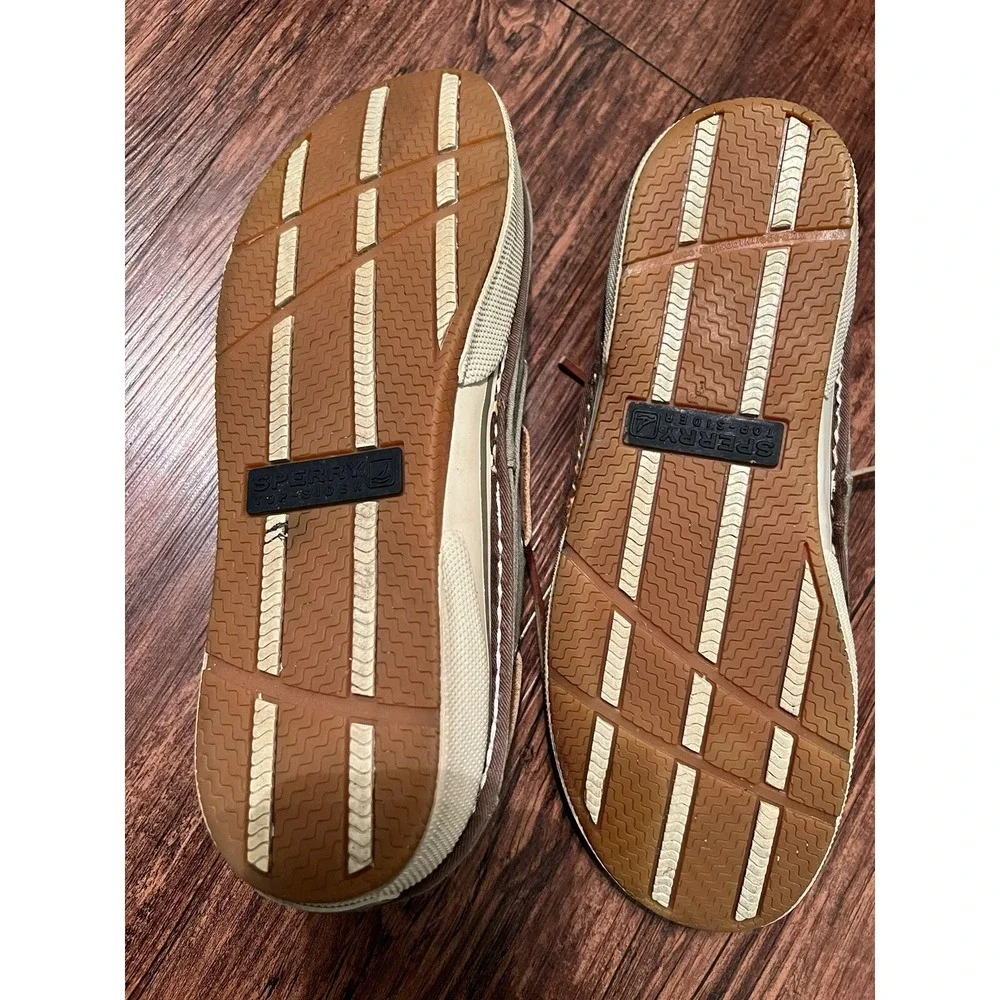 Spery Top Sider Men's Canvas Boat Shoes Two Eye Size 8.5 M‎ Gray Sneakers